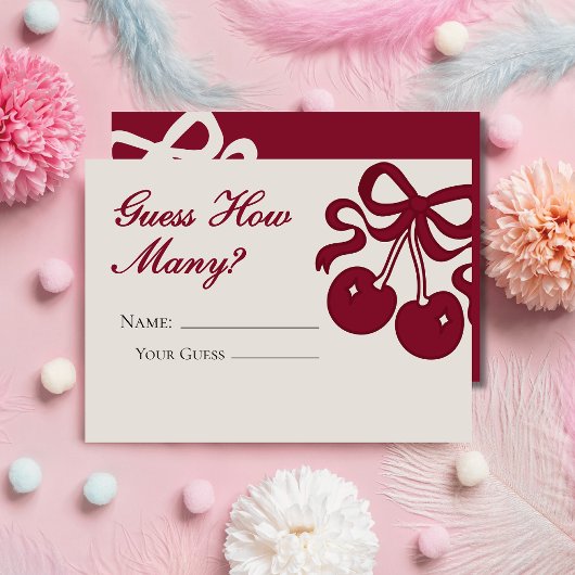 Burgundy Cherry auf den ersten Blick wie viele Gam Begleitkarte