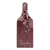 Burgundy Cherry Blossom Custom Establishment Year Schneidebrett (Vorderseite)
