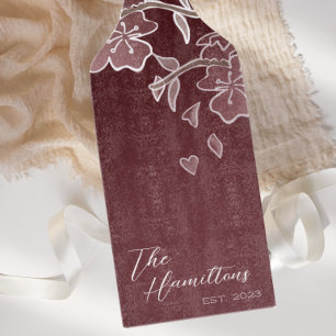 Burgundy Cherry Blossom Custom Establishment Year Schneidebrett