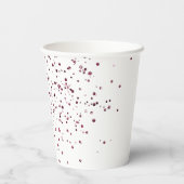 Burgundy Cherry Glitter Sparkle Heart Love  Pappbecher (Rückseite)