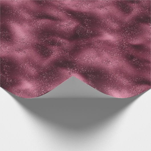 Burgundy Cherry Glitzer Glitz Geschenkpapier (Ecke)