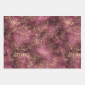 Burgundy Cherry Glitzer Glitz Geschenkpapier Set (Vorderseite 3)