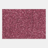 Burgundy Cherry Glitzer Glitz Geschenkpapier Set (Vorderseite 2)