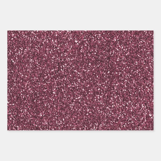 Burgundy Cherry Glitzer Glitz Geschenkpapier Set (Vorderseite 2)