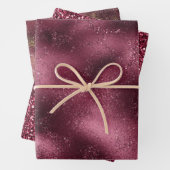 Burgundy Cherry Glitzer Glitz Geschenkpapier Set (Beispiel)