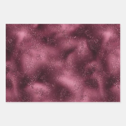Burgundy Cherry Glitzer Glitz Geschenkpapier Set (Vorderseite)