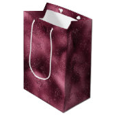 Burgundy Cherry Glitzer Glitz Mittlere Geschenktüte (Vorderseite Schrägansicht)