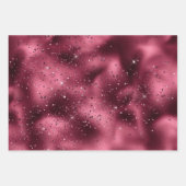 Burgundy Cherry Glitzer Sparkle Herz Geschenkpapier Set (Vorderseite 3)