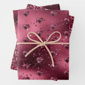 Burgundy Cherry Glitzer Sparkle Herz Geschenkpapier Set (Beispiel)