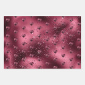 Burgundy Cherry Glitzer Sparkle Herz Geschenkpapier Set (Vorderseite)