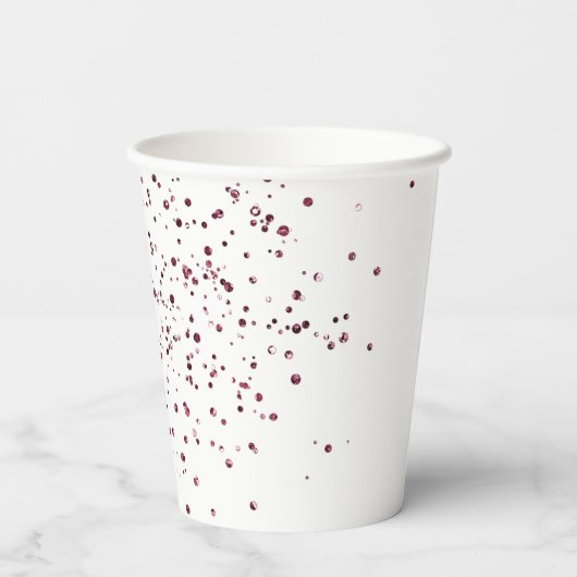 Burgundy Cherry Glitzer Sparkle Pappbecher (Rückseite)