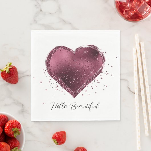 Burgundy Cherry Glitzer Sparkle Serviette (Beispiel)