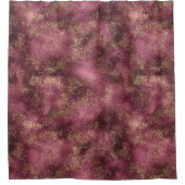 Burgundy Cherry Gold Glitzer Glitz Duschvorhang (Vorderseite)