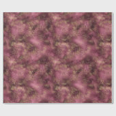 Burgundy Cherry Gold Glitzer Glitz Geschenkpapier (Flach)