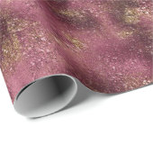 Burgundy Cherry Gold Glitzer Glitz Geschenkpapier (Rolleneckpunkt)