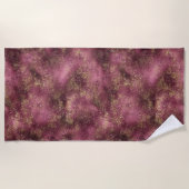 Burgundy Cherry Gold Glitzer Glitz Strandtuch (Vorderseite)