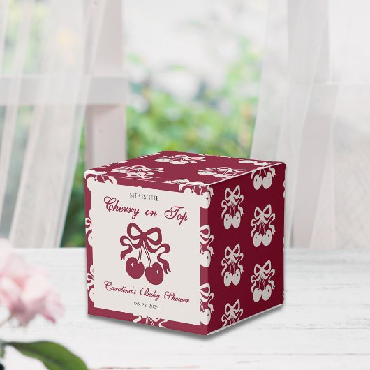 Burgundy Cherry mit Top Baby Dusche Geschenkschachtel