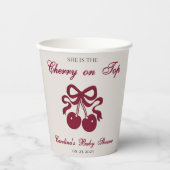 Burgundy Cherry mit Top Baby Dusche Pappbecher (Vorderseite)