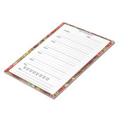 Burgundy Chintz Food Journal - Trendy Meal Diary Notizblock (angewinkelt)