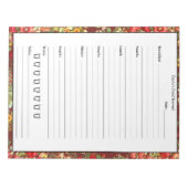 Burgundy Chintz Food Journal - Trendy Meal Diary Notizblock (Vorderseite)