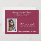 Burgundy Christlich Proverbs Abschluss Einladung (Rückseite)