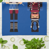 Burgundy Christmas Nutcracker Drummer Geschirrtuch (Gefaltet)