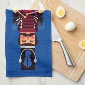 Burgundy Christmas Nutcracker Drummer Geschirrtuch (Viertel Falte)