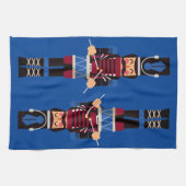 Burgundy Christmas Nutcracker Drummer Geschirrtuch (Horizontal)