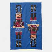 Burgundy Christmas Nutcracker Drummer Geschirrtuch (Vertikal)