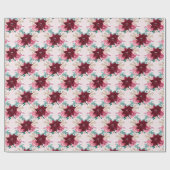 Burgundy Christmas Poinsettia Watercolor Geschenkpapier (Flach)