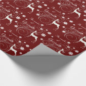 Burgundy Christmas Reindeer Wonder Geschenkpapier (Ecke)