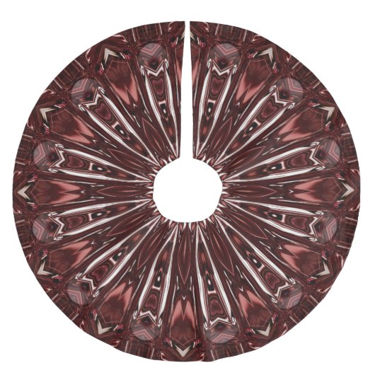 Burgundy Christmas Tree Skirt Polyester Weihnachtsbaumdecke (Vorderseite)