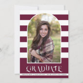 Burgundy Class of 2023 arch Foto Abschluss Ankündigung (Vorderseite)
