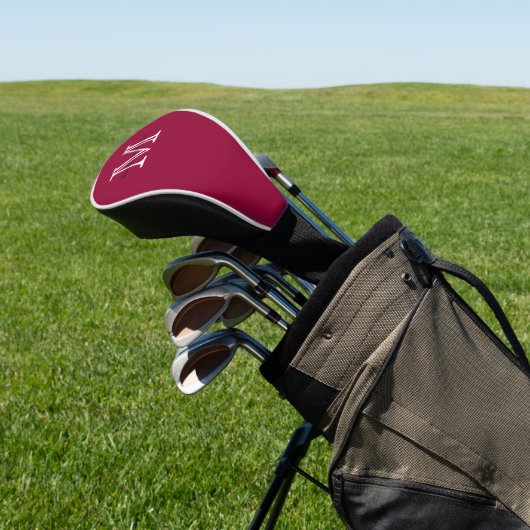 Burgundy Classic Custom Monogram & Name Golf Headcover (In SItu)