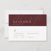 Burgundy Classic Elegance Calligraphy Wedding RSVP (Vorderseite)