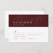 Burgundy Classic Elegance Calligraphy Wedding RSVP (Vorne/Hinten)