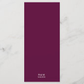 Burgundy Classic Hochzeit Menükarte (Rückseite)