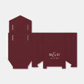 Burgundy Classic Moderne Monogram Wedding Geschenkschachtel (Ungefaltet)