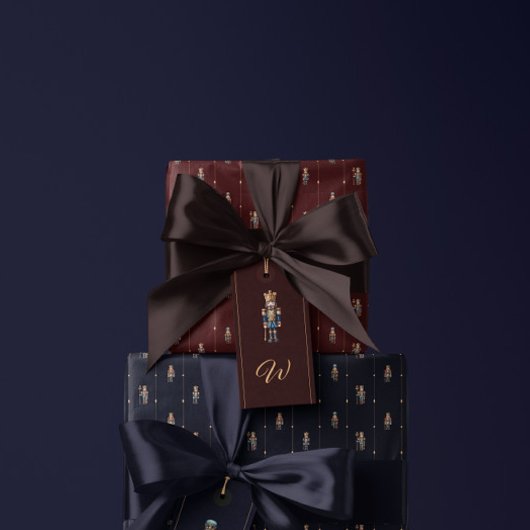 Burgundy classic nutcracker wrapping paper geschenkpapier
