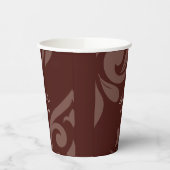 Burgundy Classic Script Luxe Damask Wedding Pappbecher (Links)