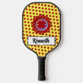 Burgundy Clover Ribbon von Kenneth Yoncich Pickleball Schläger (Vorderseite)