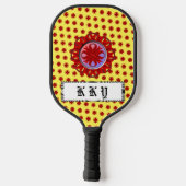 Burgundy Clover Ribbon von Kenneth Yoncich Pickleball Schläger (Rückseite)