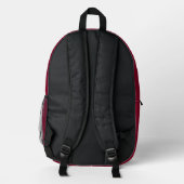 Burgundy Color and Black 3D Personalisiert Name Bedruckter Rucksack (Rückseite)
