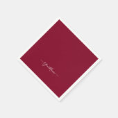 burgundy color-elegant script serviette (Ecke)