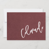 Burgundy Colorado Passport Danke Karte (Rückseite)