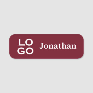 Burgundy Company oder Firmenlogo Mitarbeiter Namensschild