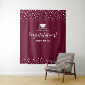 Burgundy Confetti gratulieren Abschluss Wandteppich (Beispiel)