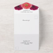 Burgundy Coral Daisy Floral Wedding RSVP All In One Einladung (Außenbereich)