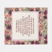Burgundy Coral Floral Bible Verse Timothy Jugend Fleecedecke (Vorderseite (Horizontal))
