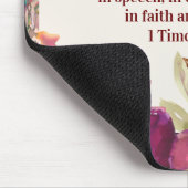 Burgundy Coral Floral Christlich Bibel Verse Mousepad (Ecke)